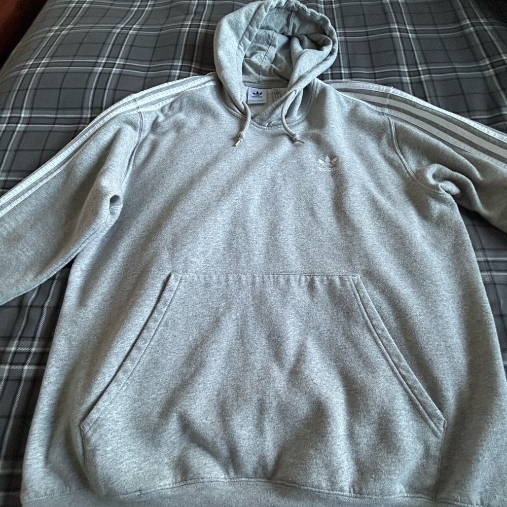 Adidas Men's Light Gray Hoodie
